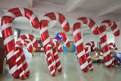 reusable red with white stripes Big Shiny Candy Canes Giant Inflatable Shiny Candy Canes