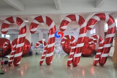 reusable red with white stripes Big Shiny Candy Canes Giant Inflatable Shiny Candy Canes