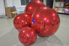 beautiful memorable event decorations big shiny Red Giant inflatable mirror ornament ball / spheres /balloons