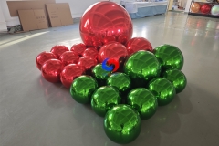 Gutefun top sale giant red round shiny balls and green round balls bubble spheres mirror balls as decoration