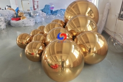 floating hanging mirror gold balls big shiny large meter gold / golden inflatable mirror balloons / balls /spheres