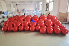  40 cm 60 cm 80 cm Red big shiny inflatable mirror ornament ball / spheres /balloons Giant shiny red bubble