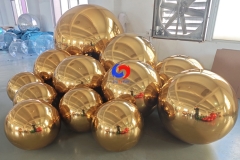 floating hanging mirror gold balls big shiny large meter gold / golden inflatable mirror balloons / balls /spheres