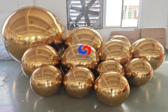 floating hanging mirror gold balls big shiny large meter gold / golden inflatable mirror balloons / balls /spheres