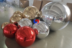 giant red inflatable mirror ball big shiny Silver regular balls Gold regular balls combination