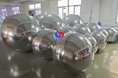 regular round giant silver inflatable mirror ball big shiny silver balls / spheres / balloons for luxury decorations