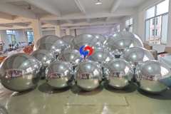 regular round giant silver inflatable mirror ball big shiny silver balls / spheres / balloons for luxury decorations