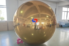 92'' / 230cm Giant gold / golden big shiny inflatable mirror balloons / balls /spheres for sale