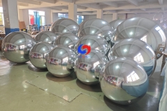 regular round giant silver inflatable mirror ball big shiny silver balls / spheres / balloons for luxury decorations