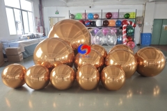 large meter roof hanging decor mirror balls big shiny gold / golden inflatable mirror balloons / balls /spheres