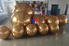 large meter roof hanging decor mirror balls big shiny gold / golden inflatable mirror balloons / balls /spheres