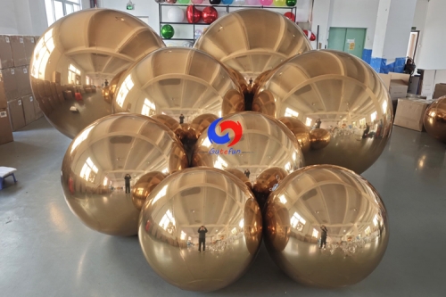 0.8m / 1m /1.5m / 2m super giant decor inflatable gold mirror color shiny balls in Gold color