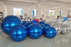 sport theme party events backdrop decoration giant big shiny balls Silver Blue Balloon Orbs / spheres