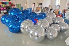 sport theme party events backdrop decoration giant big shiny balls Silver Blue Balloon Orbs / spheres