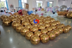 Indoor or outdoor use ceiling decor Giant Gold / Golden big shiny inflatable mirror Orbz/balls/spheres /Balloons