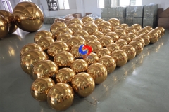 wedding reception baptism grand opening religious events decorations big shiny gold / golden inflatable mirror balls