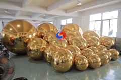 Wedding Party events artist planning & styling decor balloons big shiny gold / golden inflatable mirror balls