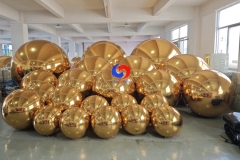 Wedding Party events artist planning & styling decor balloons big shiny gold / golden inflatable mirror balls