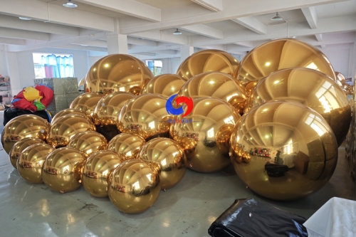 Wedding Party events artist planning & styling decor balloons big shiny gold / golden inflatable mirror balls