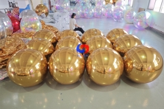 Wedding Party events artist planning & styling decor balloons Gold / Golden big shiny inflatable mirror balls