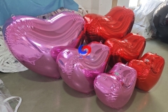 Valentine's day design proposal backdrop setup Giant inflatable heart balloons Pink / red Big Shiny Hearts / balls