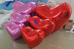 Valentine's day design proposal backdrop setup Giant inflatable heart balloons Pink / red Big Shiny Hearts / balls