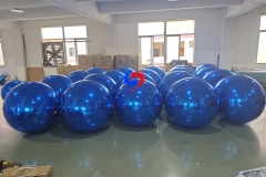 Perfect event backdrop decoration ideas big shiny blue metallic balloons stunning inflatable blue shiny balls